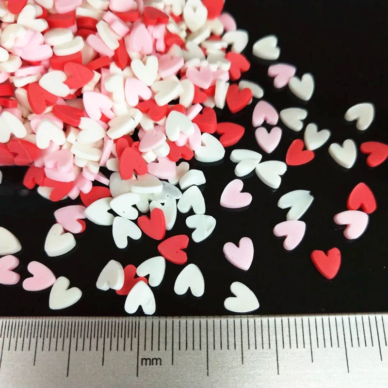 1000pcs/lot 5mm Polymer Hot Clay Sprinkles Colorful Heart for DIY Crafts Tiny Cute Accessories