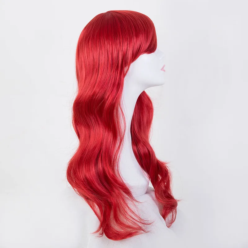 Carnival Wig Fei-Show Synthetic Heat Resistant Long Wavy Red Hair Costume Cartoon Cosplay Halloween Party Salon Hairpieces