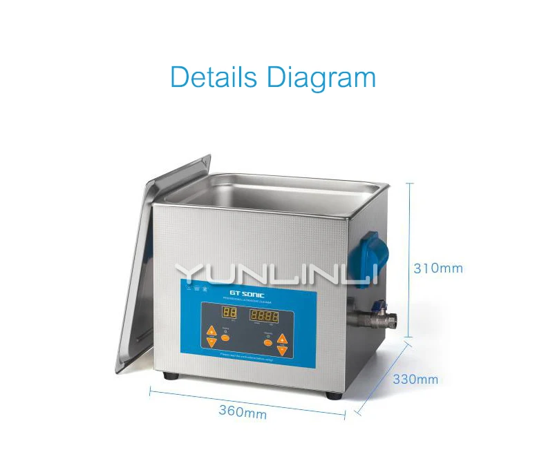 Ultrasonic Cleaning Machine Mechanical Parts Test Tube Container Glasses Ultrasound Washing Equipment VGT-2013QTD