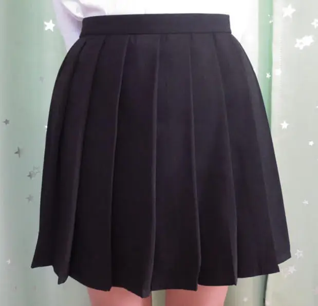 Japanese high school student girl cute kawaii classical pleated skirt Macaron color cosplay high waist school uniform skirt