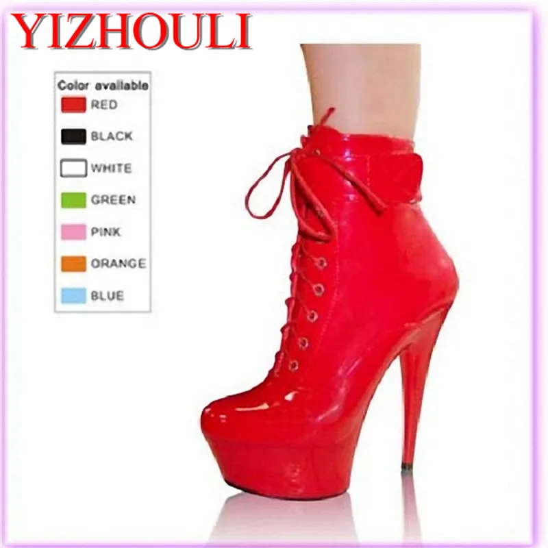 

Hot style 15CM ultra high heels with sexy patent leather elastic boots, night field toning belt, belt buckle dancing shoes