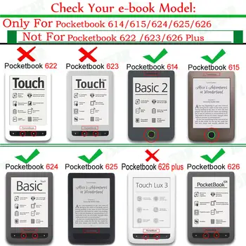 Pouzdro pro Pocketbook 624 626, obal na knihu pro Pocketbook Basic Touch Lux 2 eReader, vhodné i pro modely PB614 615 625, ochranné pouzdro 6 nejlepší prodej funda kobo aura one - №3