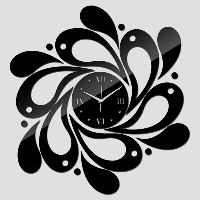 2015 free reloj de pared clocks shipping new real rushed clock watch home decoration Wall Stickers Mirror Acrylic Living Room