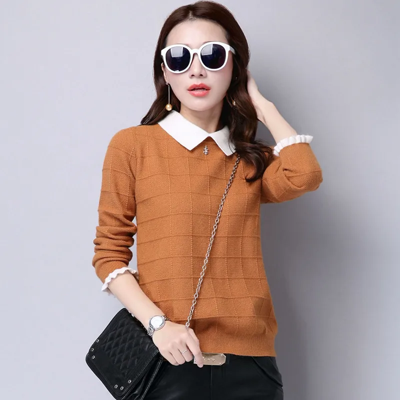 

2022 Autumn Winter New Women's Sweater and Pullover Knitted Sweaters Casual Tops Solid Jumper Long Sleeve Sweaters Female R754