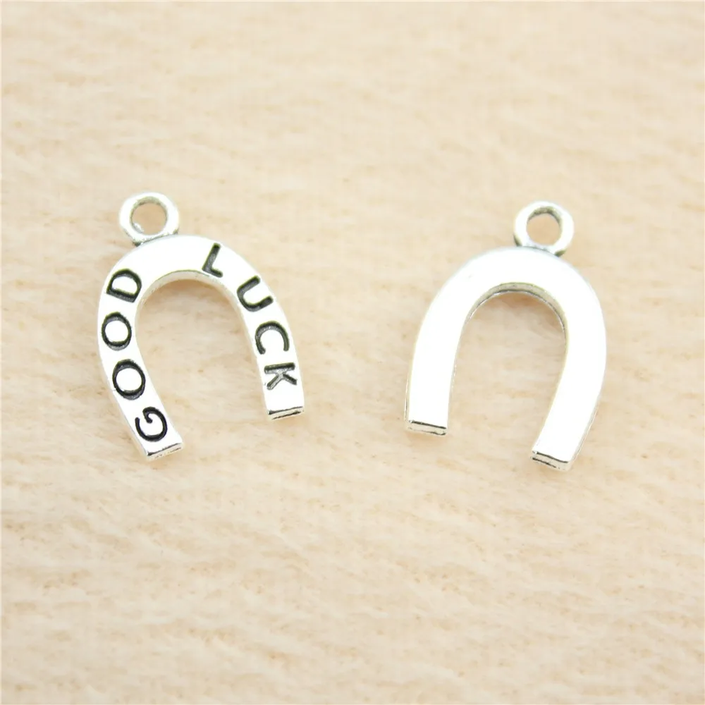 

89pcs/lot 17*12mm ancient silver Good Luck Horse Shoe charm Pendants DIY jewelry for bracelet necklace earring