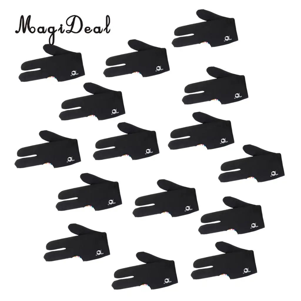 MagiDeal Professional 15 штук, 3 пальца, бассейн стрелков, Ранняя черная перчатка