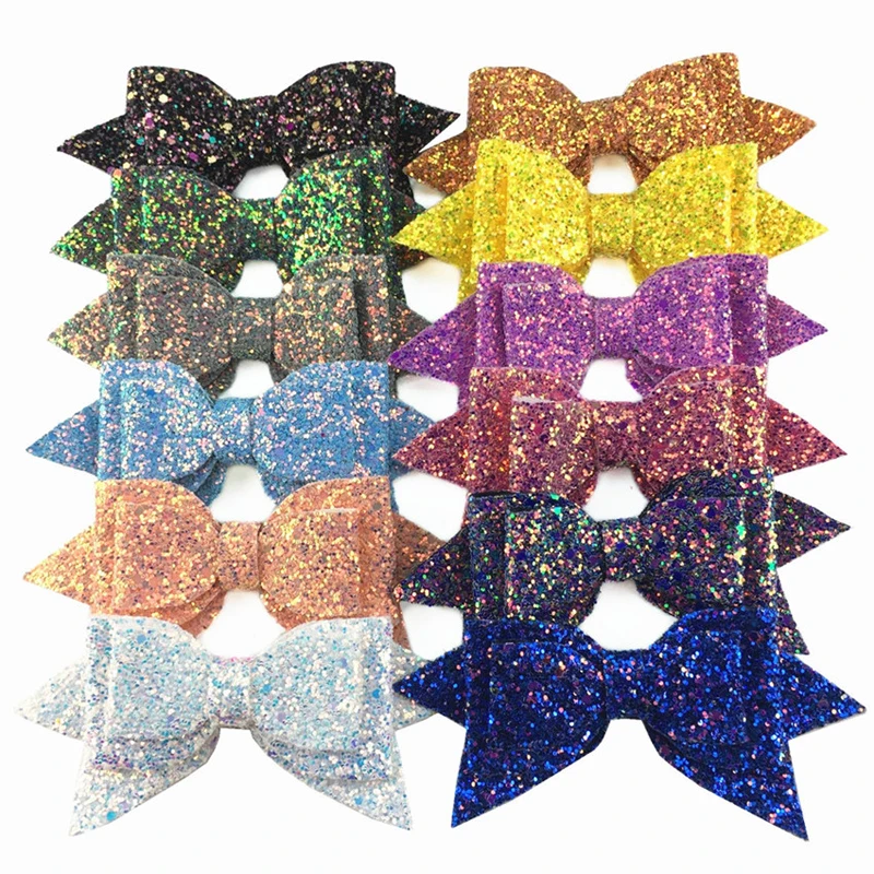 1PC Hair Clip Women Baby Girl Big Glitter Bow Kids Bling Bows Sparkly Hairgrip Hairpins For Children Hair Accessories Headwear