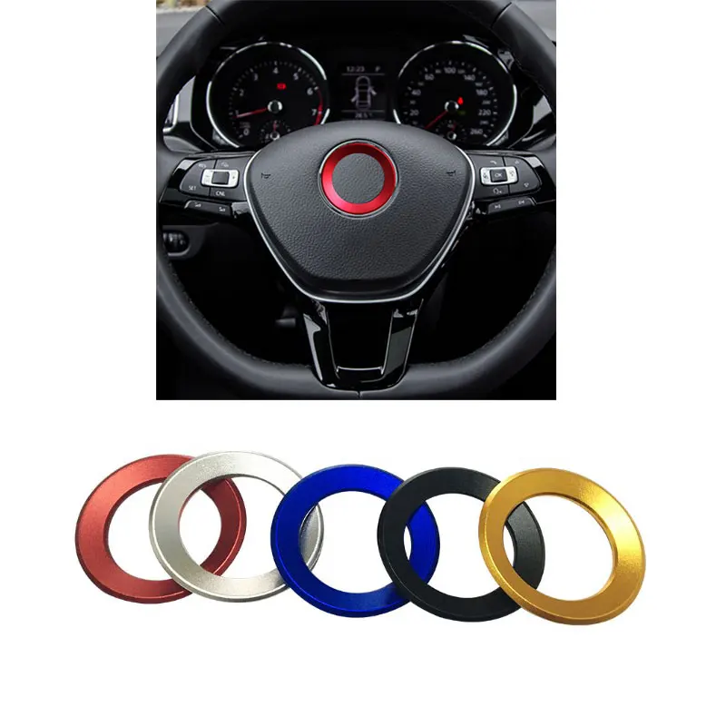 Car Styling Steering Wheel Logo Emblem Ring Sticker for VW Passat B6 B7 3C POLO GOLF 6 7 MK6 Tiguan Touran Scirocco 2011-2016