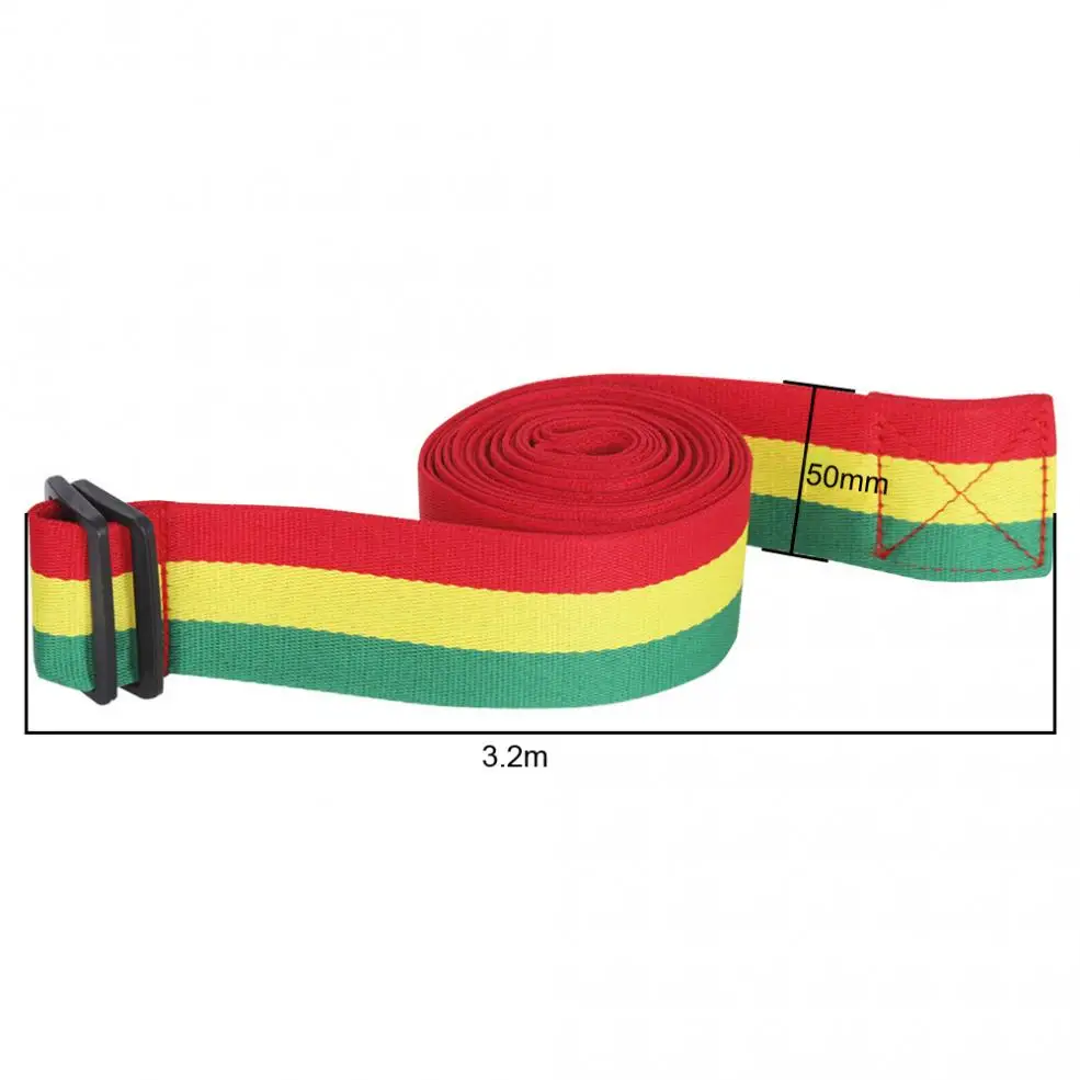 Adjustable Portable Rainbow Cotton Strap 5cm Width Djembe Drum Tambourine Shoulder Waist Belt,3.2 meters long for  African Drum