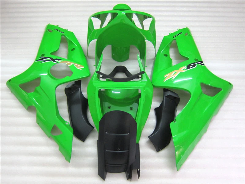 Customize ABS Fairing kit for Kawasaki Injection NINJA ZX 6R 2003 2004 zx6r 03 04 black green motorcycle fairings set HK3