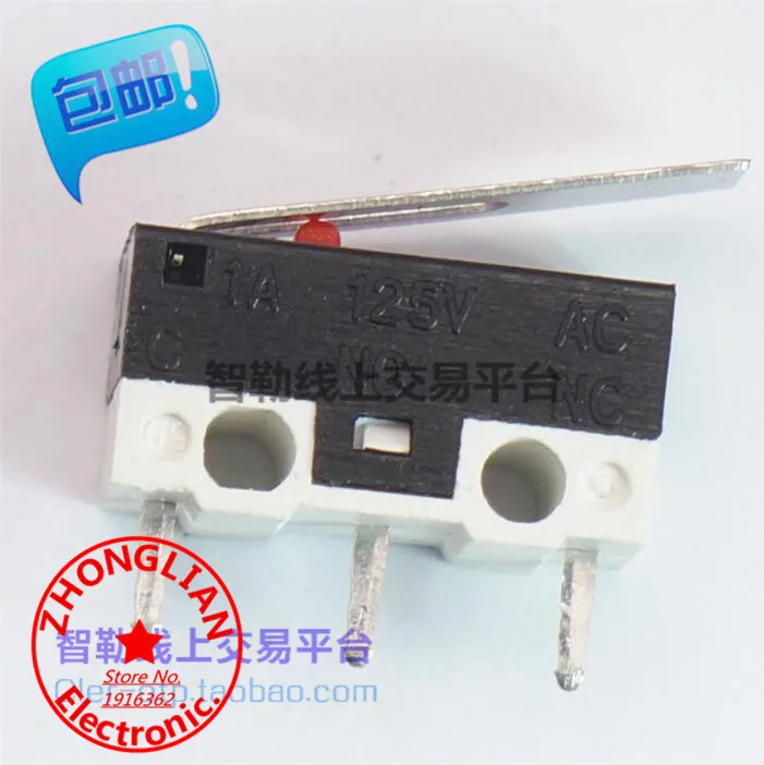 10pcs/lot  A small 3 foot switch micromove handle mouse small shank power switch 1A 125V