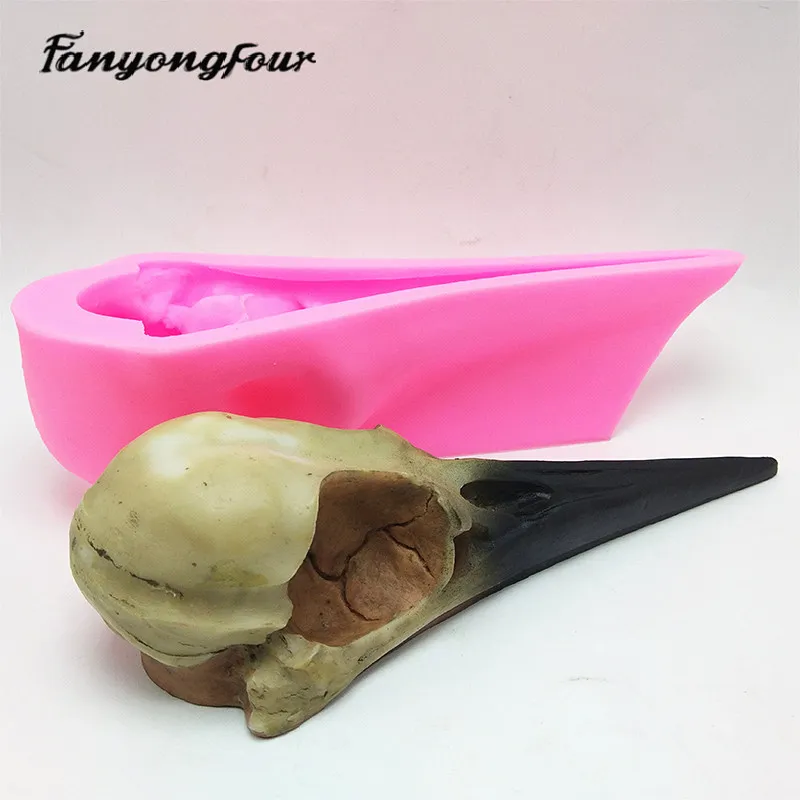 Silicone mold bird skull DIY handmade resin gypsum aromatherapy candle concrete crystal drop glue mold production handicraft