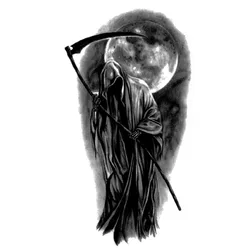 Death Midnight Waterdichte Tijdelijke Tattoo Sticker maquiagem Soul Reaper Fake Tattoo De flash Kids Tattoo Stickers Tatuaje