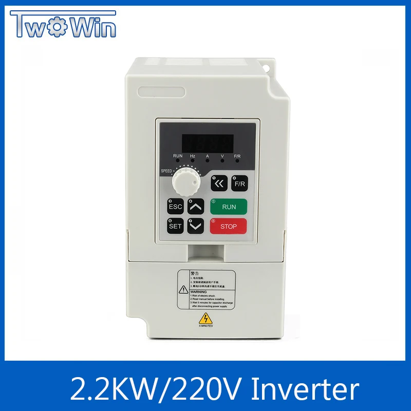 220V 2.2KW Frequency Inverter Variable Frequency Converter for AC Spindle Motor 1 Phase Input 3 Phase Output AC Drives VFD