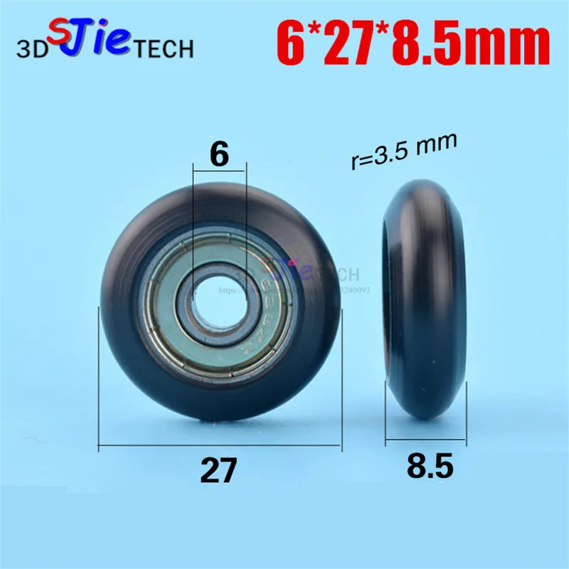 

1pcs 6*27*8.5mm R type embedded bearing pulley plastic bearing wheel POM for 3D printer European standard 20 aluminum profile