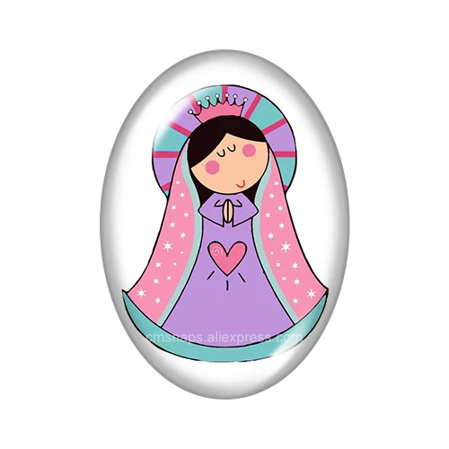 Maria Blessed Faith beauty 13x18mm/18x25mm/30x40mm Oval photo glass cabochon demo flat back Making findings TB0015