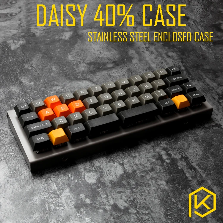 stainless steel bent case for daisy 40%  custom keyboard enclosed case upper and lower case mechanical keyboard case