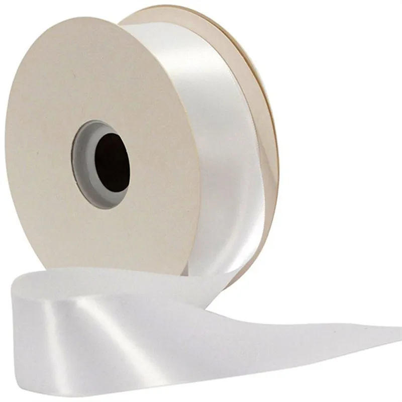 5M/Lot 50mm Wide White Satin Ribbon For Wedding Party Decoration Christmas Gift Wrapping Ribbons Accessories