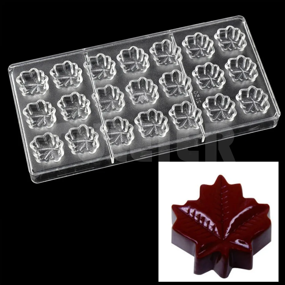 Pastry tools Maple leaf shape Forms for baking chocolate mold,DIY cake candy confectionery tools polycarbonate chocolate mold