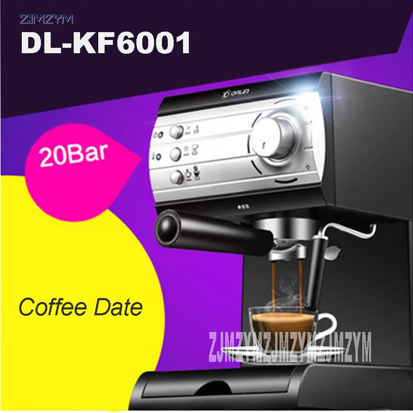 New Arrival DL-KF6001 coffee machine home business Italian semi-automatic steam milk foam instant Coffee machine 220V 850W Hot