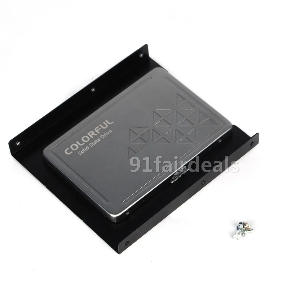 Imagem -02 - Heretom 10 Peças Lote Universal 2.5 a 3.5 Polegadas Ssd Hdd de Metal Adaptador de Montagem Bracket Dock para Desktop pc Laptop Ssd Hdd w Parafusos