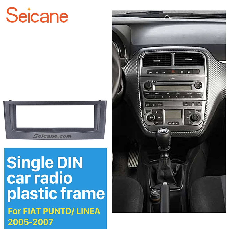 

Seicane 1 Din Dash Bezel Kit Trim Kit for 2005 2006 2007 FIAT PUNTO LINEA Stereo Install Dash Kit DVD Frame CD Trim Fitting Kit