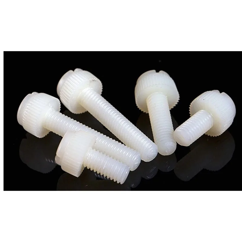 

100pcs/lot M5*(5-30) M6*(8-30)nylon slotted knurled hand screw thumb plastic screw bolt hardware fasteners961