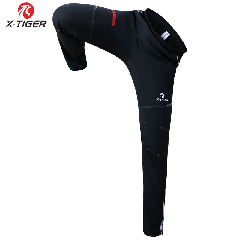 X-TIGER Multifunction Winter Fleece Thermal Reflective Cycling Pants Elastic Waist Long Bicycle Pants Windproof Bike Trousers