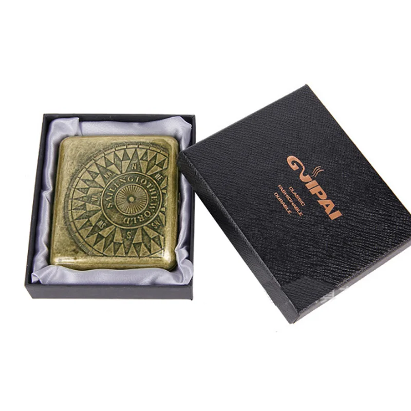 (20 Cigarette ) styles Vintage copper Cigarette Case Metal Cigarette Case Classic Design Edition Cigarette Box Men Gift