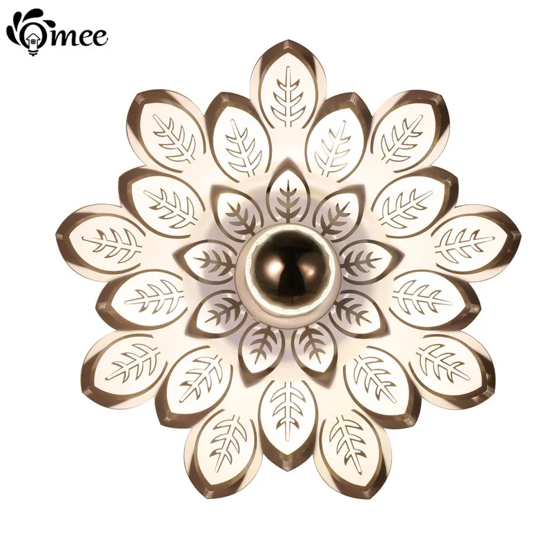 Omee Art Deco White Flower Shadow LED Wall Lamp Modern Creativity Foyer Stair Ceiling Plate Leaf Aisle Lights Corridor Lamps