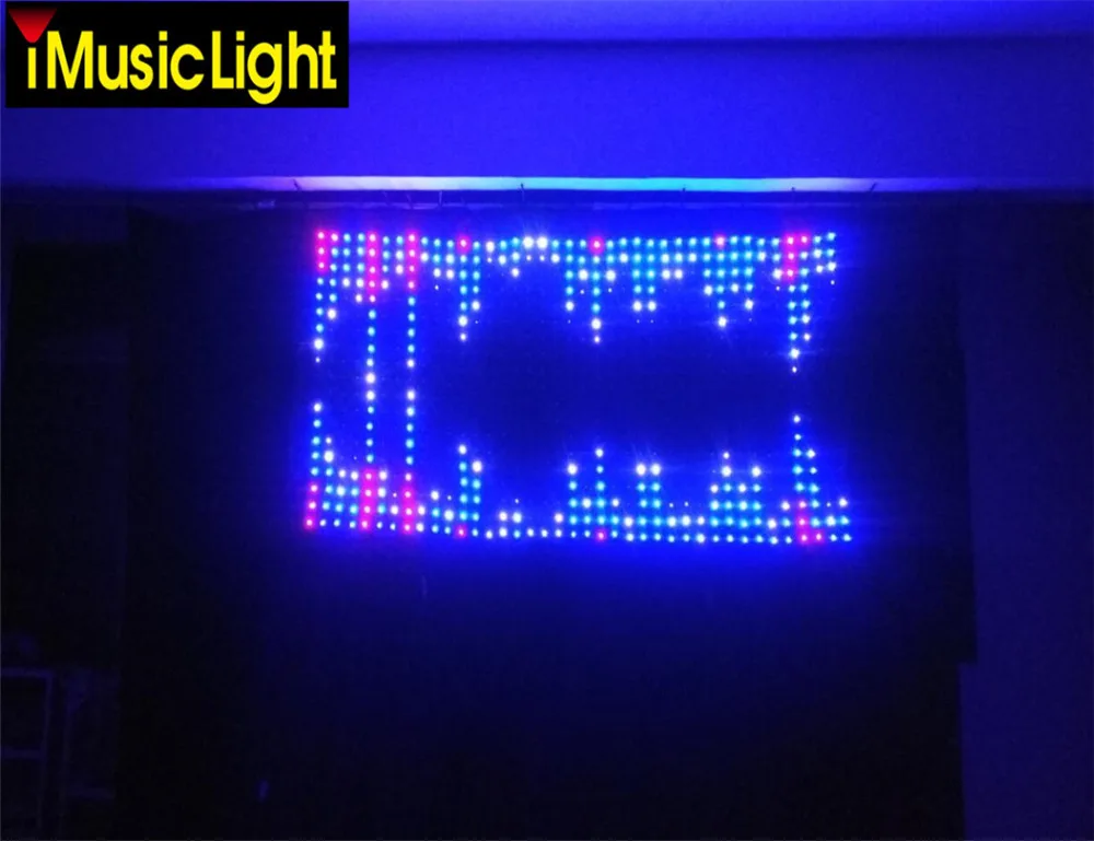 P5cm 2Mx3M Programmable video display LED Video Cloth LED Soft Cloth Stage Star Curtain DMX/PC Control