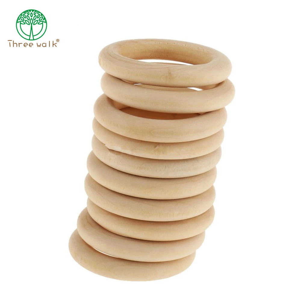 50pcs/lot 40mm Unfinished Natural Wood Ring Wooden Circle Wooden Beads For DIY Jewelry