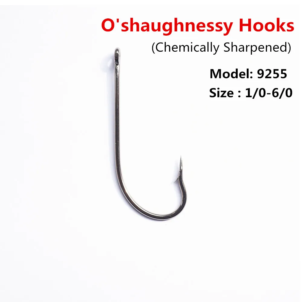 50/30pcs 1/0 - 6/0 Chemically Sharpened O'shaughnessy Carp Fishing Hooks Coated Long Shank Live bait Jig Hook offset fishhooks