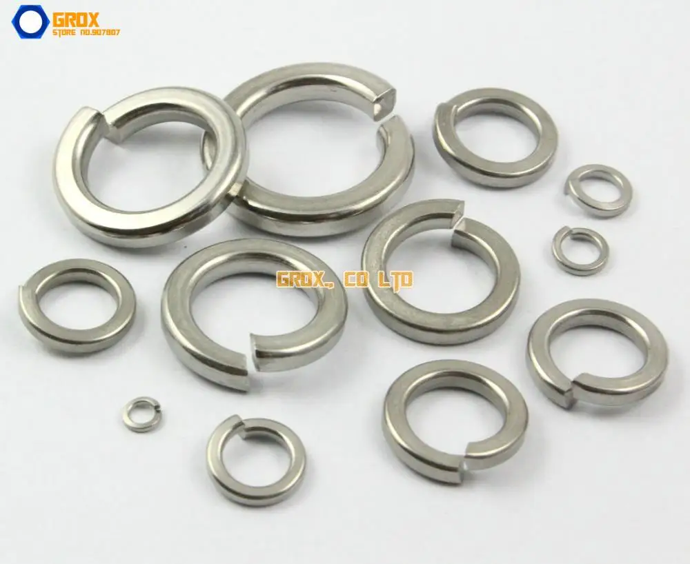 300 Pieces M6 304 Stainless Steel Spring Washer Split Lock Washer