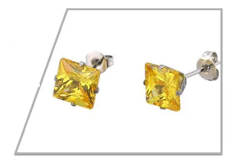 PE90 Titan-Ohrringe mit 5mm AAA Bunten Quadratischen Zirkonia 316L Edelstahl-Ohrringe IP-Beschichtung Nicht Verblassend Allergiefrei – Detail 20