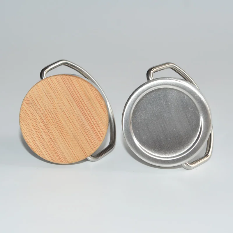 Replacement of Stainless Steel Water Bottle Cap, Stainless Steel and Natural Bamboo Lid Accessory Cap for Standard Mouth