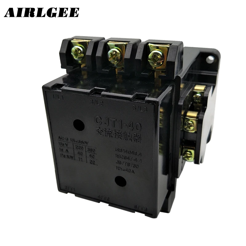 

CJT1-40 Motor Control 40A 24V 50Hz Coil 3 Pole 3 Phase 2NO 2NC Universal AC Contactor