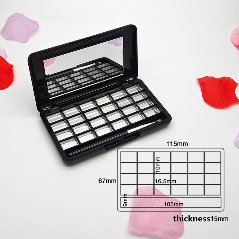 5/10/20pcs New DIY Empty 24 Square Grid Eyeshadow Lipstick Powder Box Case Cosmetic Packing+24PCS Palette Lip Brush