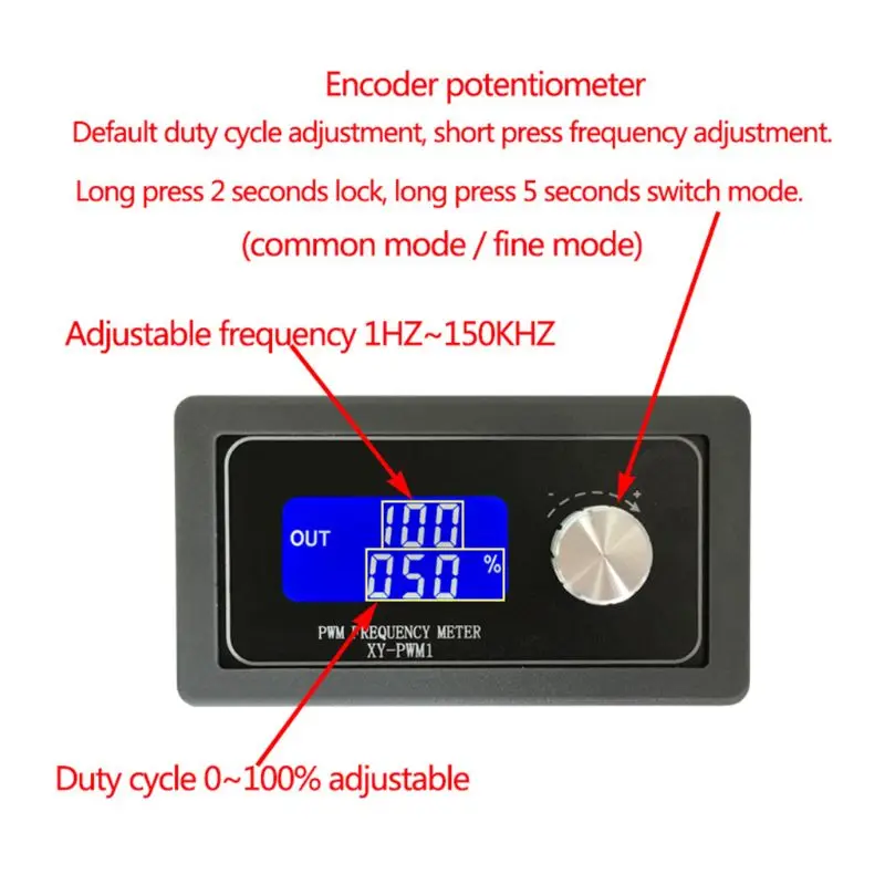 XY-PWM1 Signal Generator Module Adjustable PWM Pulse Frequency Duty Cycle Square Wave W315