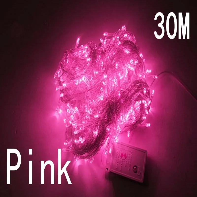 pink color 30m 240 led String Lights for Xmas Tree Holiday Wedding Party Decoration Halloween  Restaurant or Bar and Home Garden