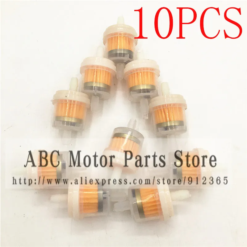 MAIZHI 10PCS/lot Car Dirt Pocket Bike Oil Filter Petrol Gas Gasoline Liquid Fuel Filter For Scooter Motorcycle Motorbike Motor