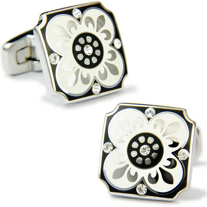 SPARTA Isabella Red Plated with White Gold Enamel cufflinks High quality metal men's Cuff Links + Free Shipping !!!