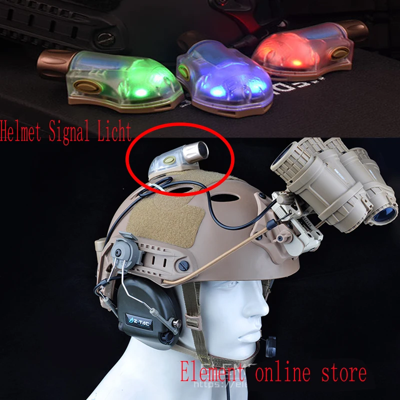 Element Helmet Signal Light LED Lamp Tactical Helmet Survival Lamps with Magic Tape(EX262)