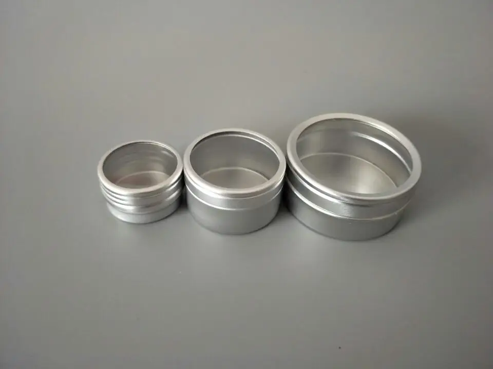 

50pcs 10g 20g 40g Aluminum Cosmetic Cream Jar Window Cap,Empty Metal Jars,10ml 20ml 40ml Aluminum Box,Packing Tins Container