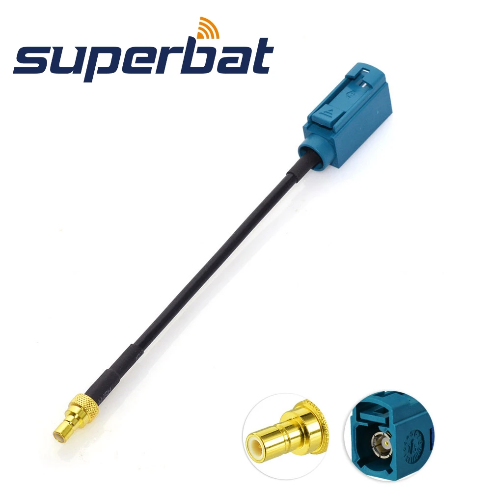 Superbat DAB/DAB+ Car Radio Aerial Fakra Jack to SMB Male Cable for Car Truck SUV Sirius XM Satellite Radio Stereo Receiver Tune