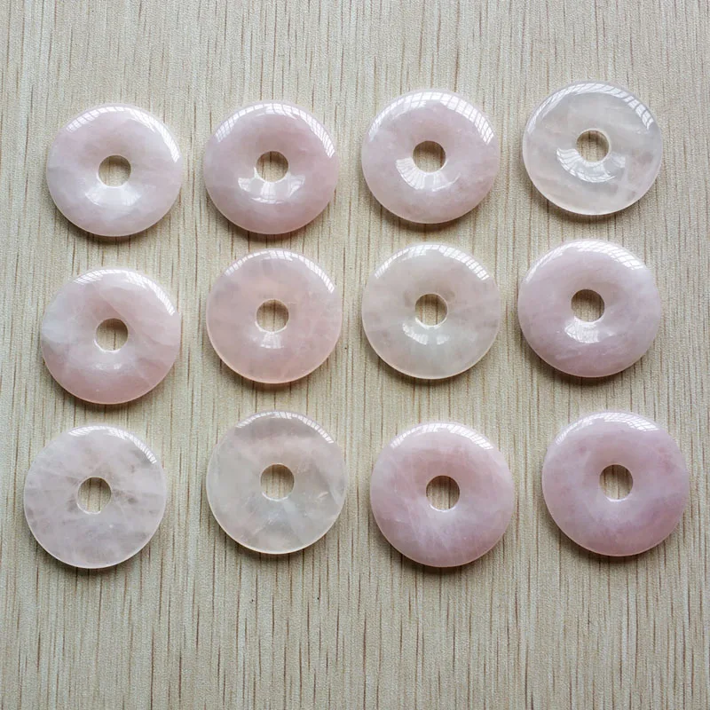 

Fashion rose quartz natural stone pink Circle Round Disk Charms 35mm pendants for jewelry making 12pcs/lot wholesale