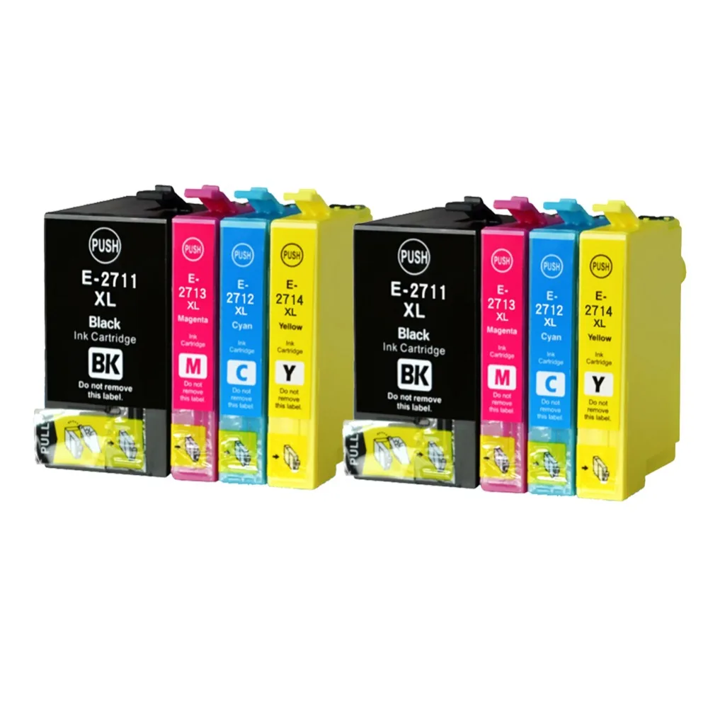 

8 PK Compatible Ink Cartridge 27XL T2711 T2701 For Epson WF-3620 WF-3640 WF-7610 WF-7620 WF-7110 inkjet printer