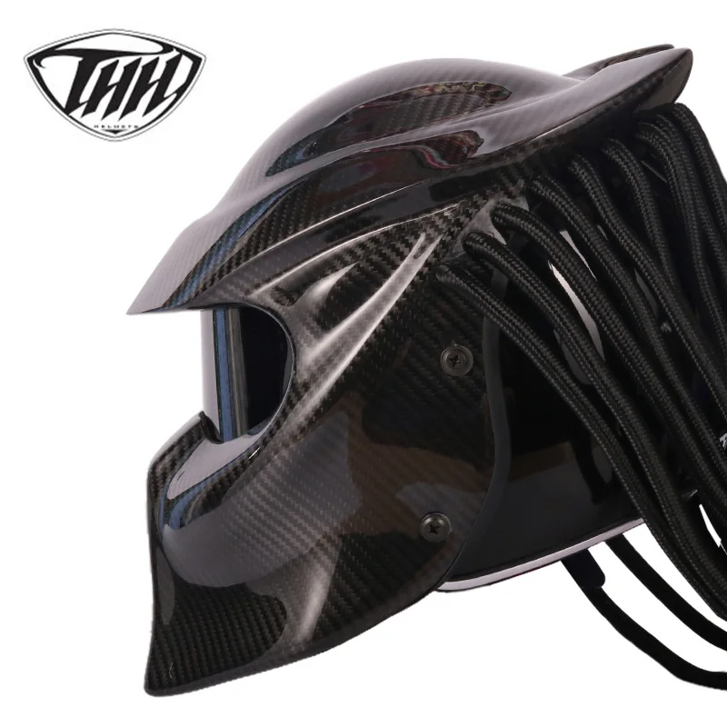 

Predator carbon fiber helmet iron man Full face moto casque capacete casco DOT Approved