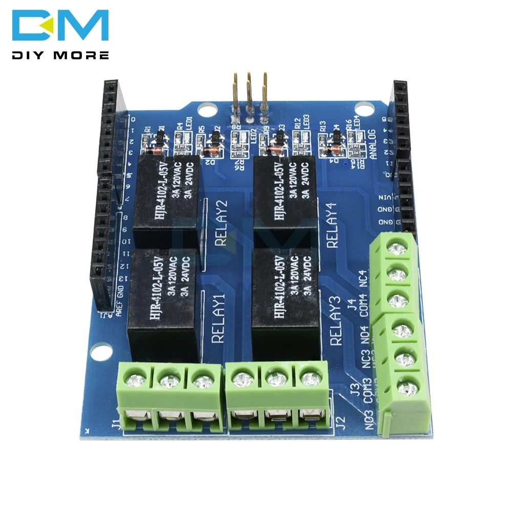 5V 4 Four Channel Module Relay Shield Interface For Arduino Signal Control Power Expansion Drive Board DC 3.3v 5v Red  Indicator