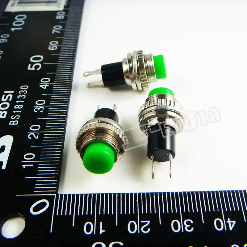 DS-314 Button color Green 0.5A/250VAC OFF-ON 2Pin Non Self-locking Push Button Switch (Self reset switch) 20Pcs/lot